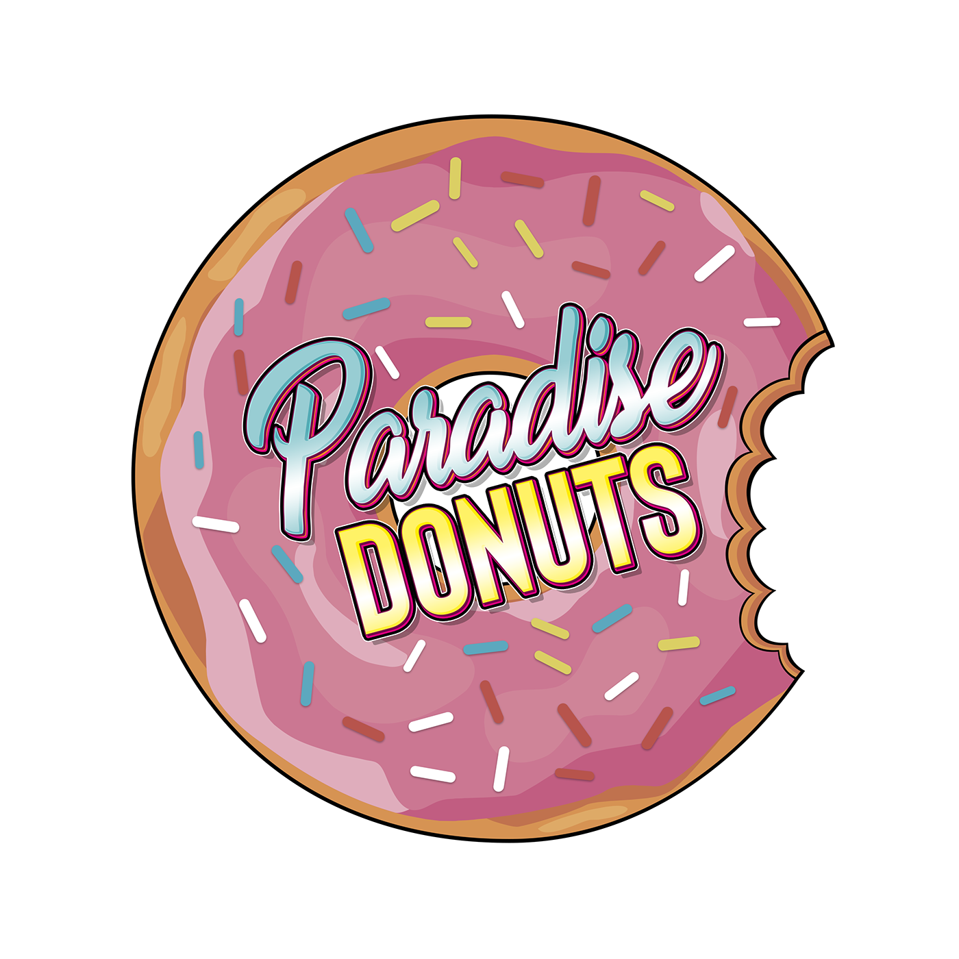 Фото Создавался логотип для кафе-пончиковой Paradise Donuts.