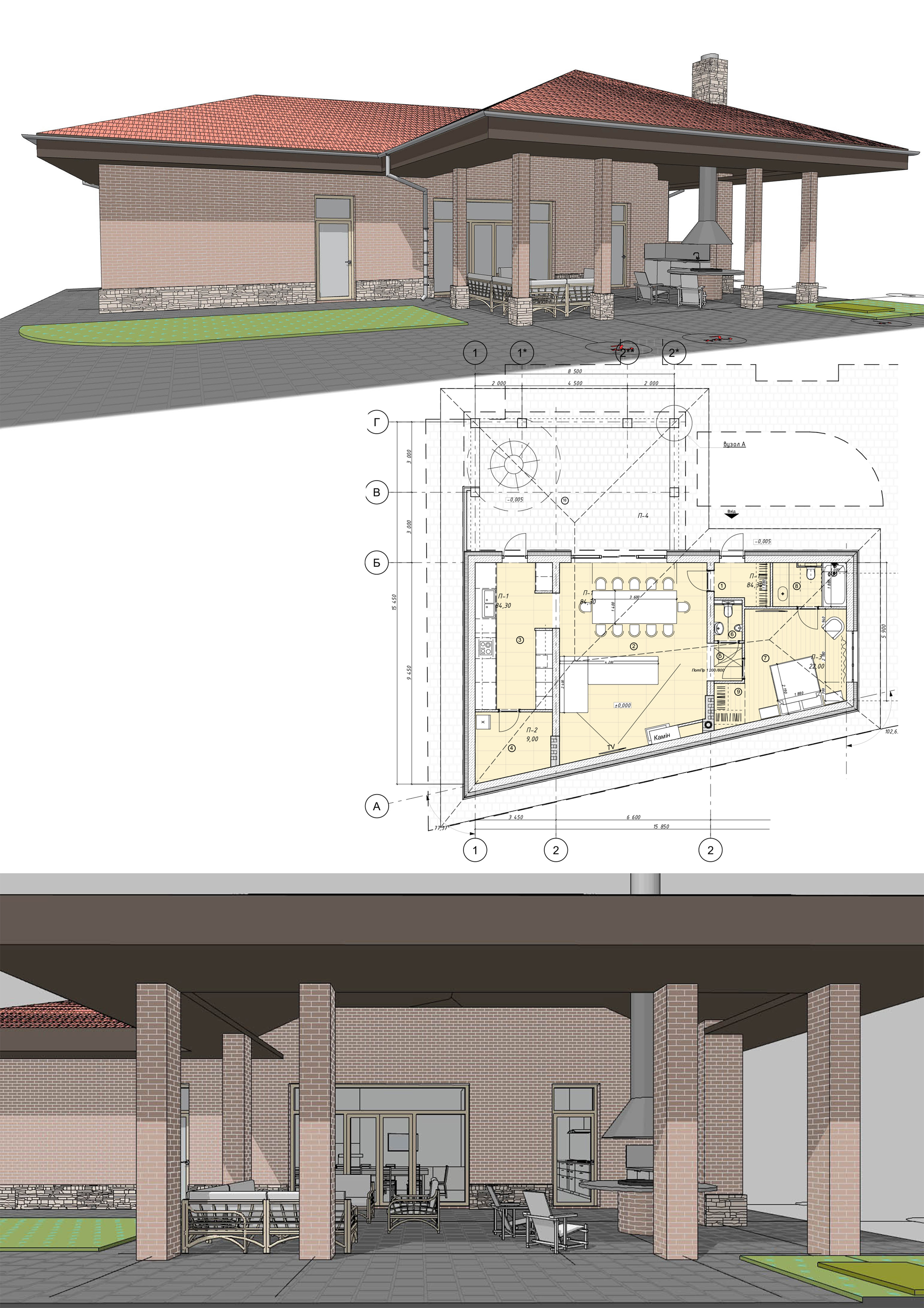 Фото Розробка та будівництво проекту гостьового будиночку в околицяз міста Київ. 