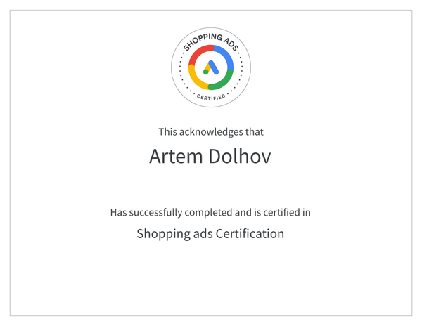 Фото Shopping Ads Certification