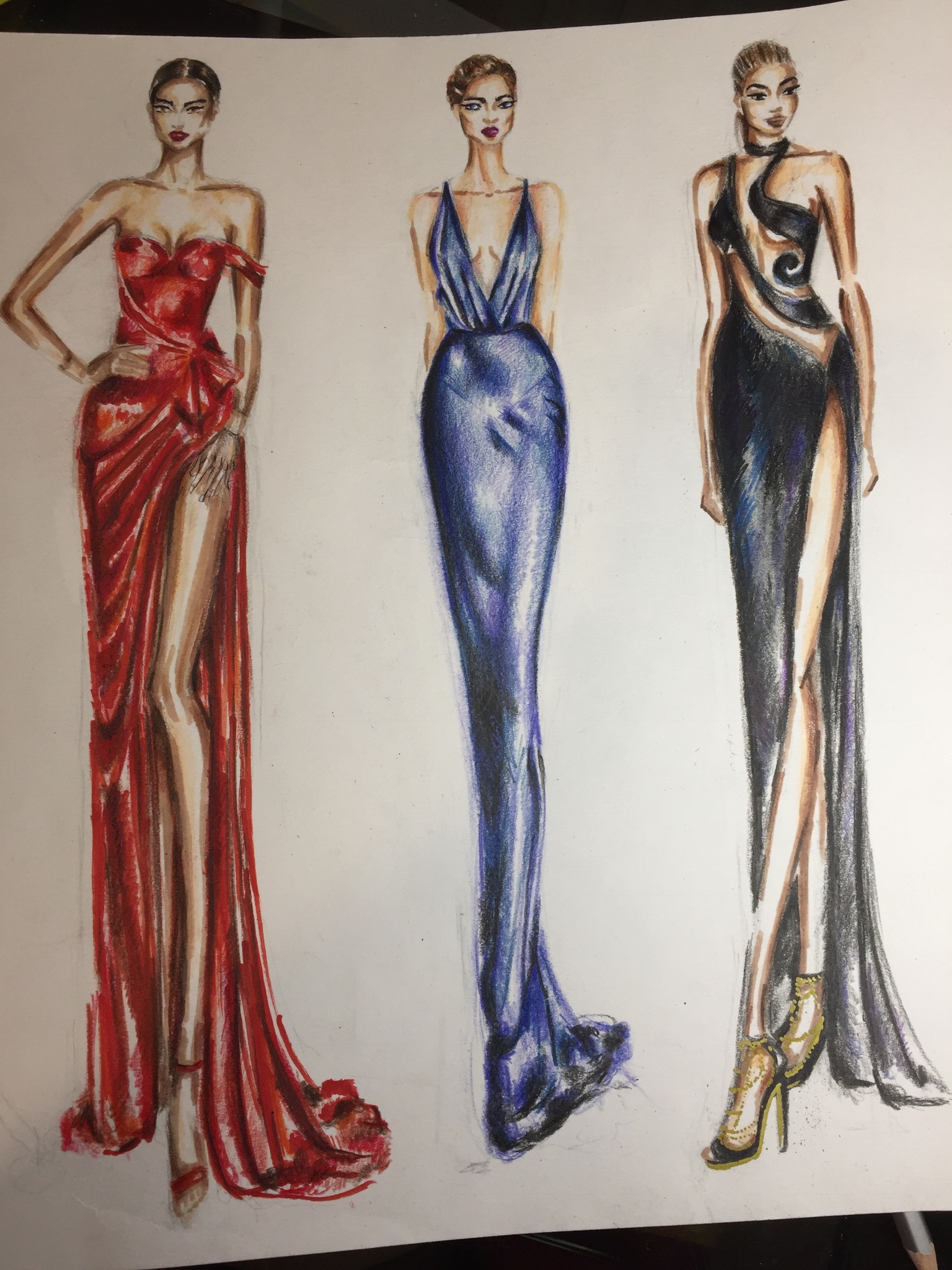 Фото Fashion illustration. Вечерние платья 