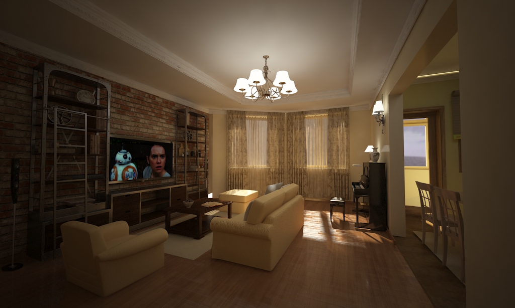 Фото 3d модель вітальні