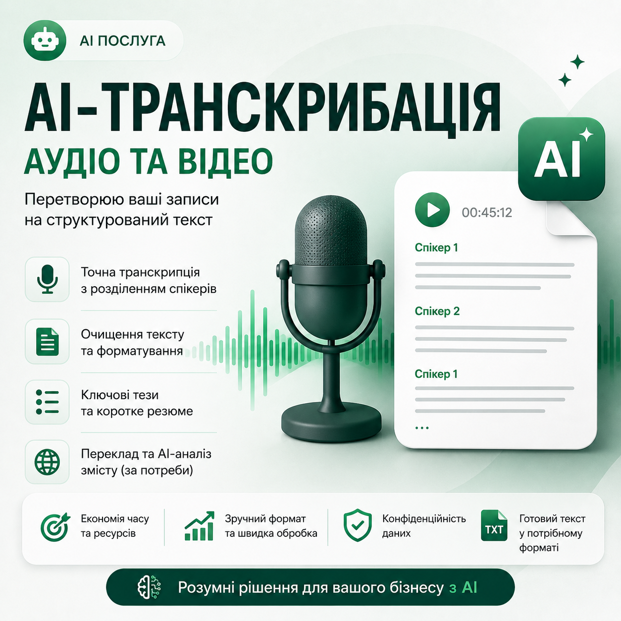 Фото Транскрибую та оброблю аудіо або відео за допомогою AI 1