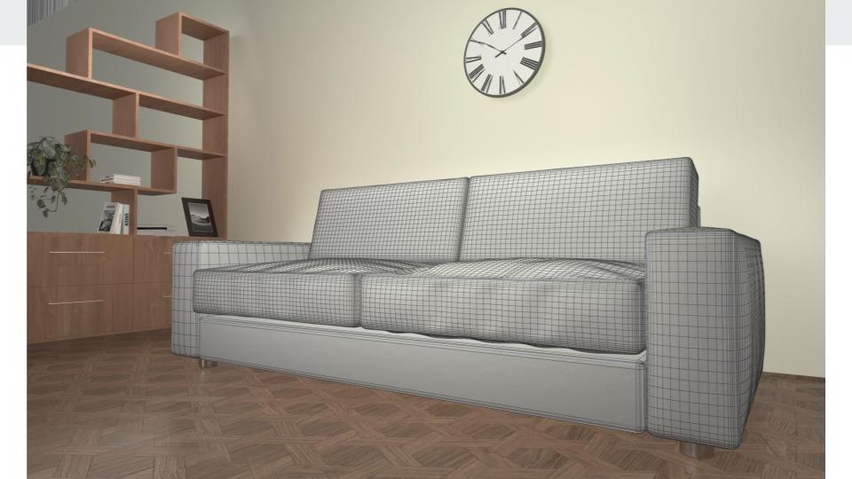 Фото Диван, меблі, поличка. V-Ray