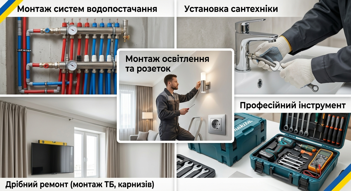 Фото Мастер на час. Муж на час.(Мелкий ремонт)Мастер на час. Сантехник, сборка мебели. Быстро 1