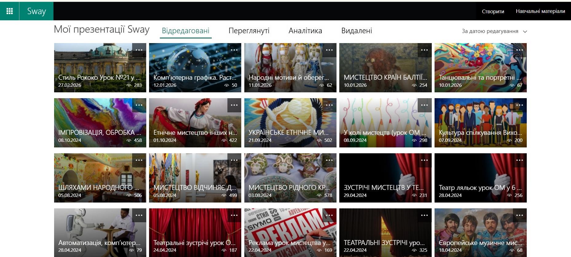 Фото Маю досвід оперативного створення масштабних серій інтерактивних презентацій Microsoft Sway з акцентом на сучасну візуалізацію та логічну структуру матеріалу. Гарантую високу швидкість виконання великих обсягів роботи без втрати якості та методичної точності контенту