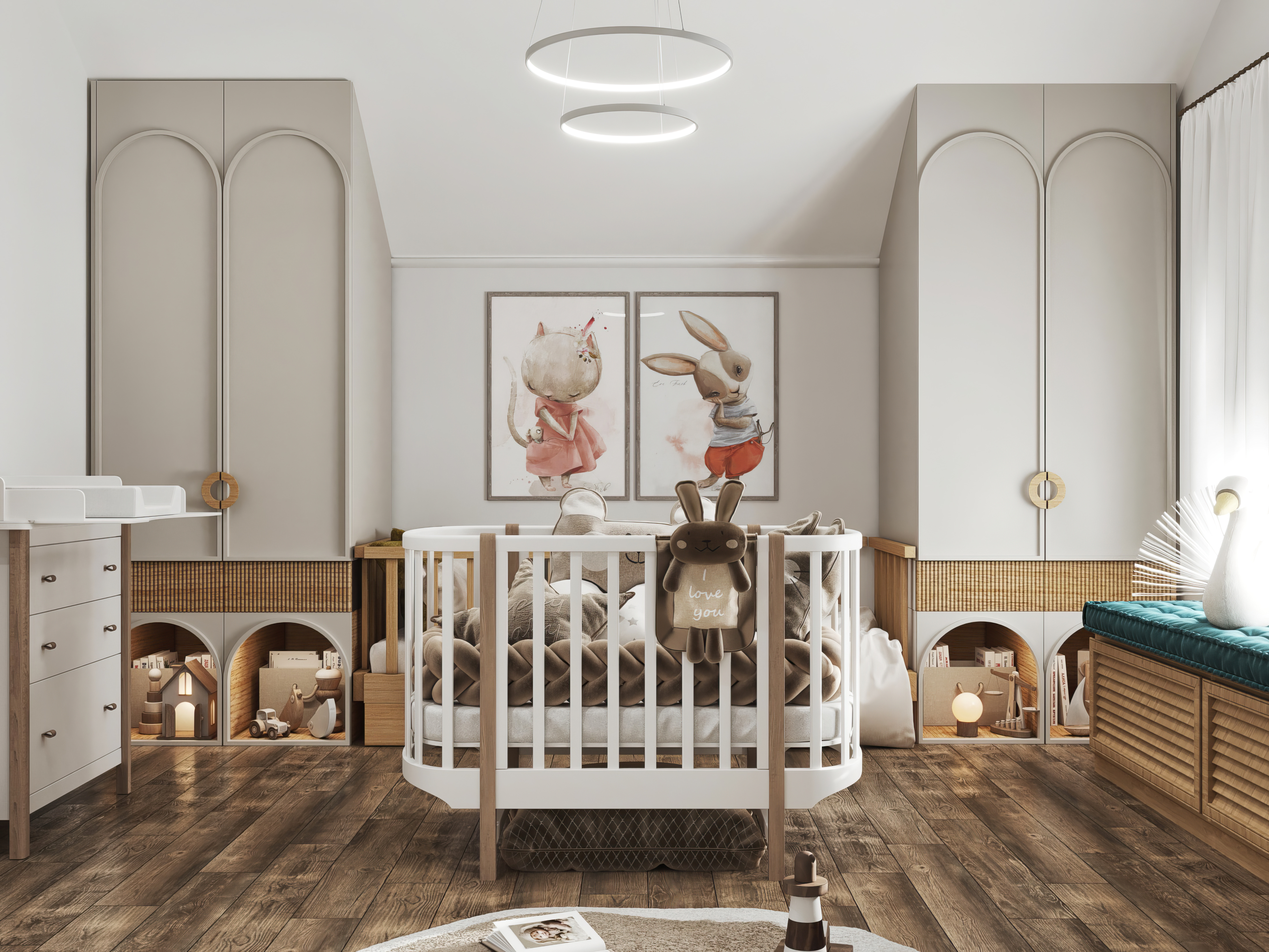 Фото Дизайн та 3d-візуалізація дитячої кімнати для майбутньої матусі! 