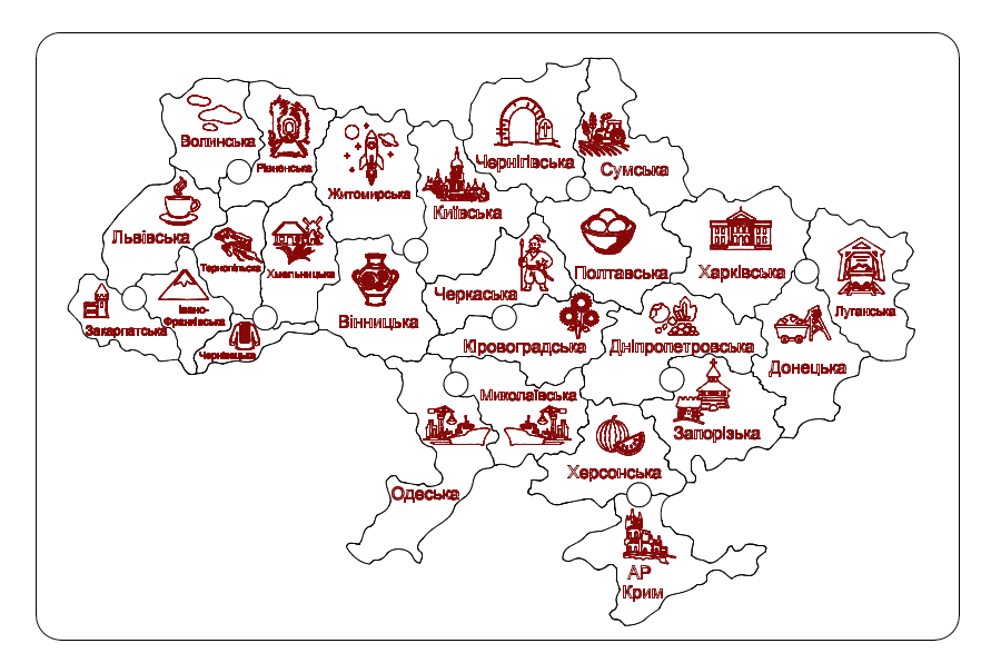 Фото Карта України-пазл формат dxf 