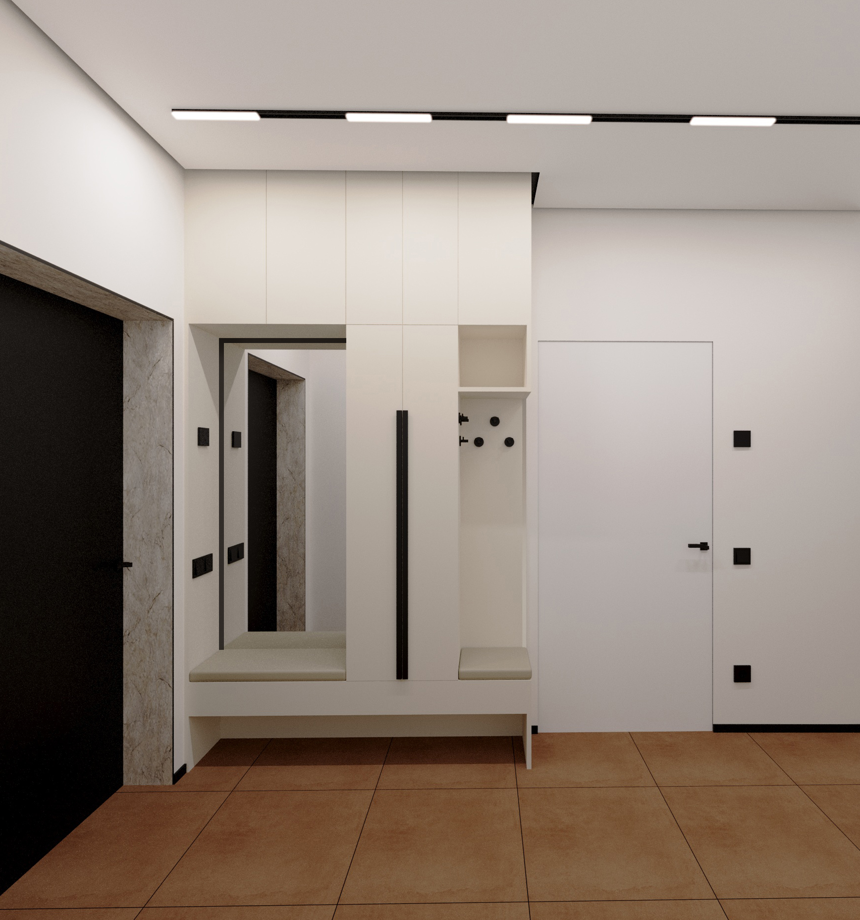 Фото Візуалізація з підбором елементів інтер'єру трикімнатної квартири(вітальня)