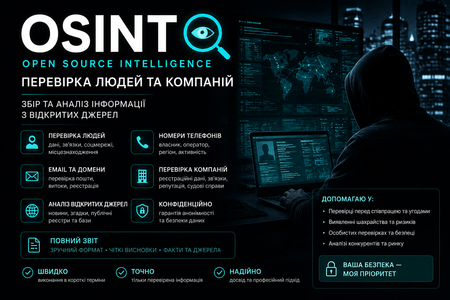 Фото OSINT-перевірка людей, телефонів, email та компаній 1