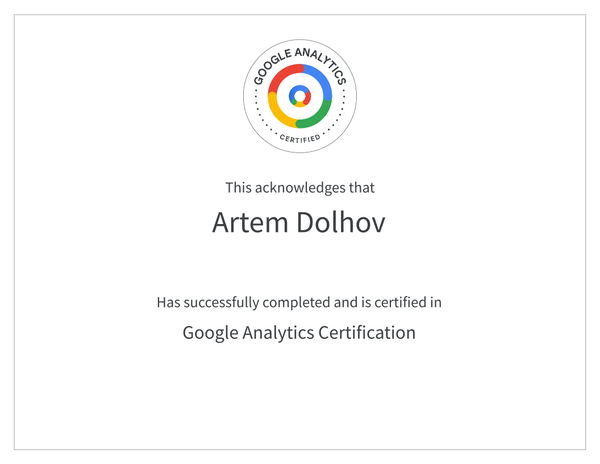 Фото Google Analytics Certification