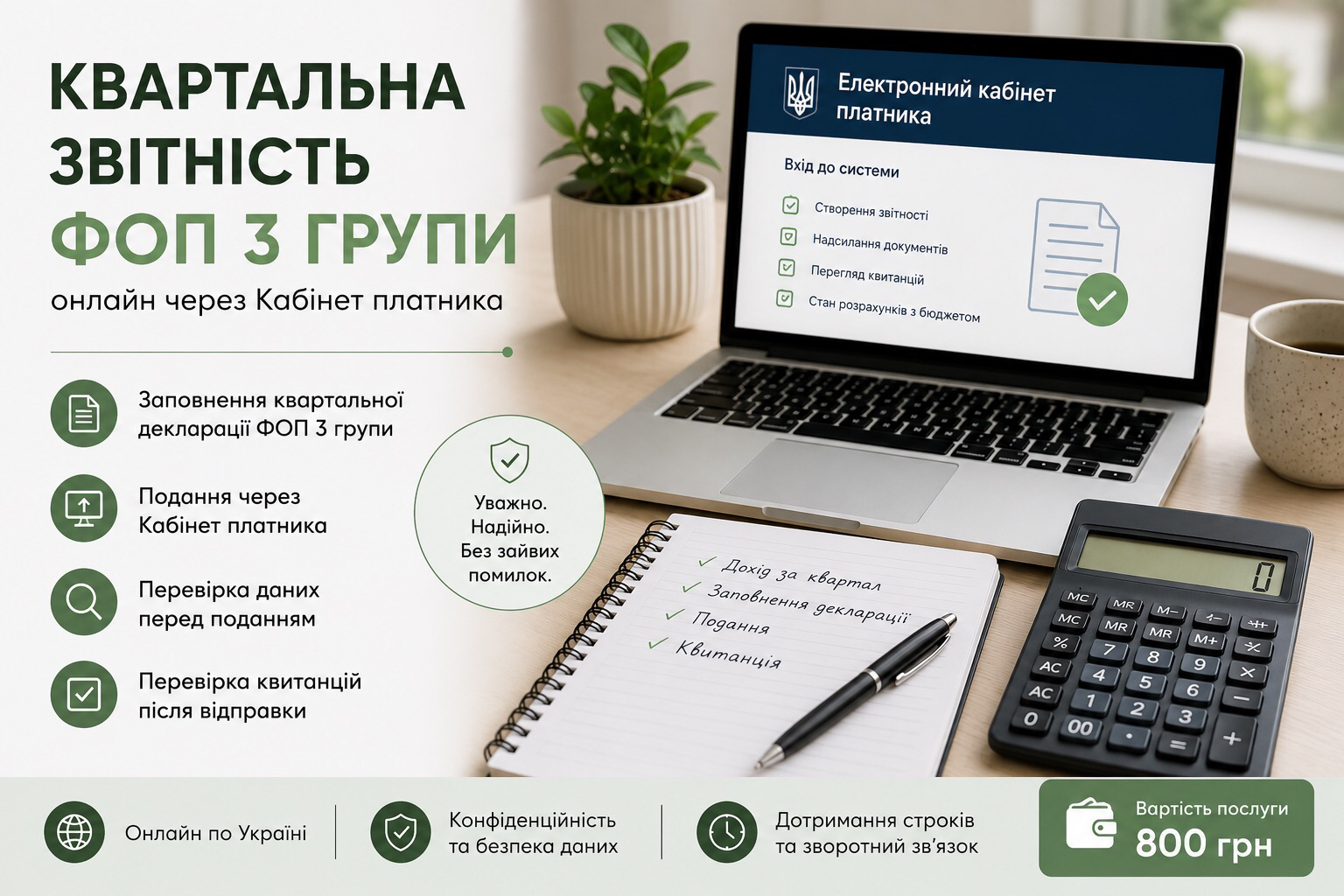 Фото Допомога з поданням квартальної декларації ФОП 3 групи 1