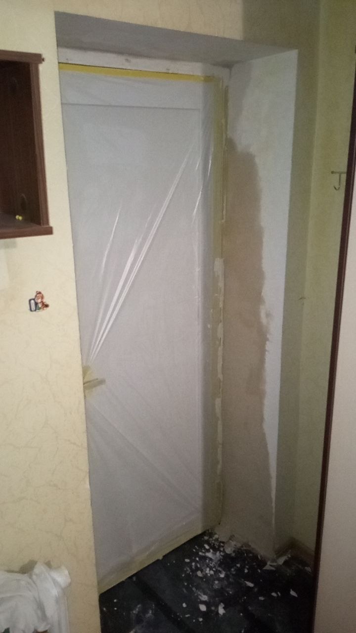 Фото Виготовлення відкосів під поклейку шпалер після встановлення міжкімнатних дверей. м. Харків, вул. 23 серпня.