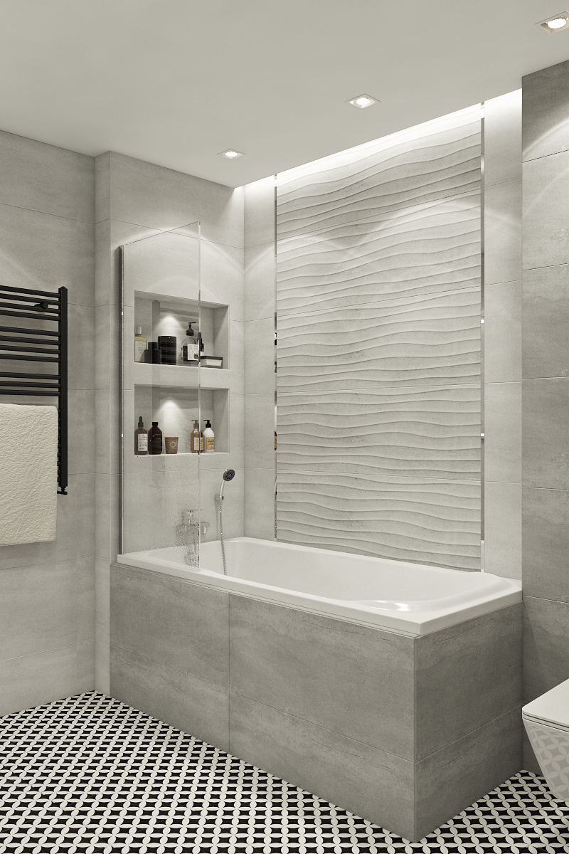 Фото Ванная комната в дизайн проекте квартиры в ЖК Soho Residence