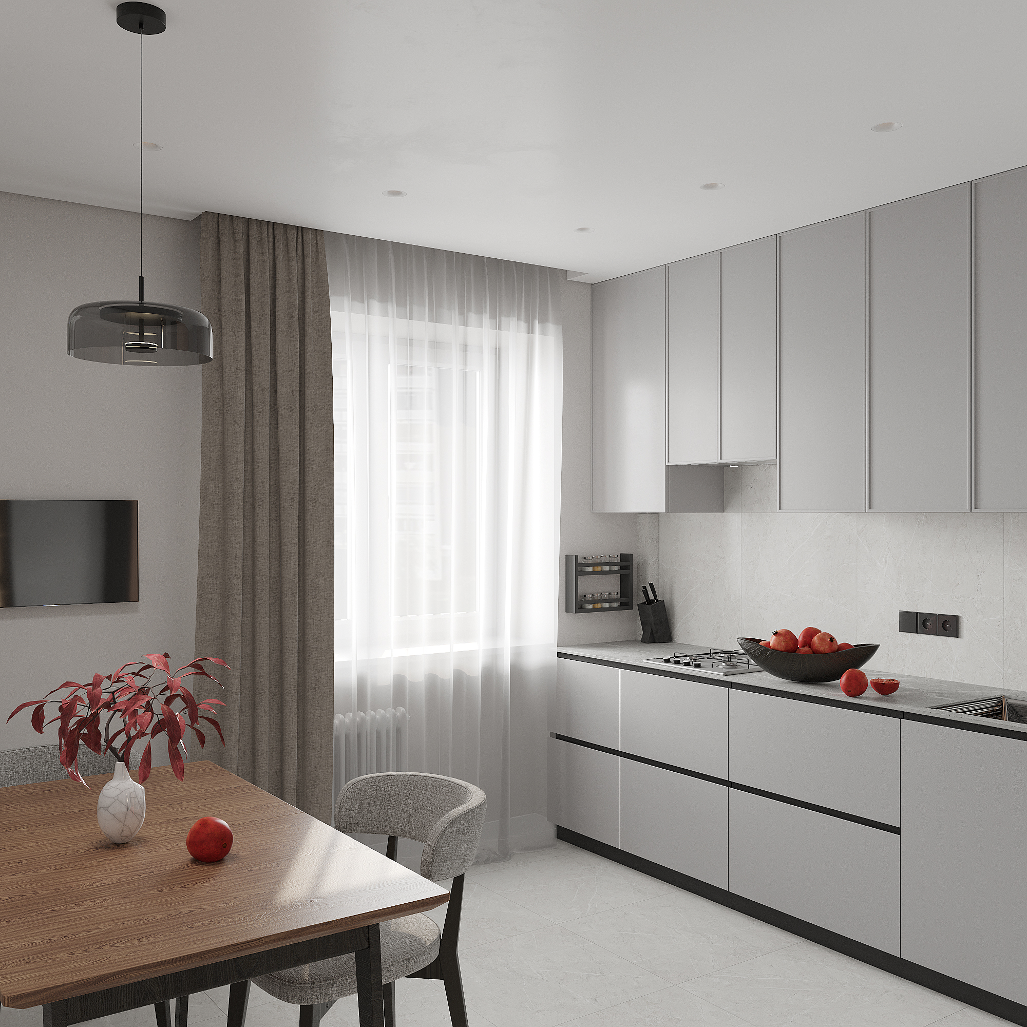 Фото 3D-візуалізація кухні в сучасному стилі