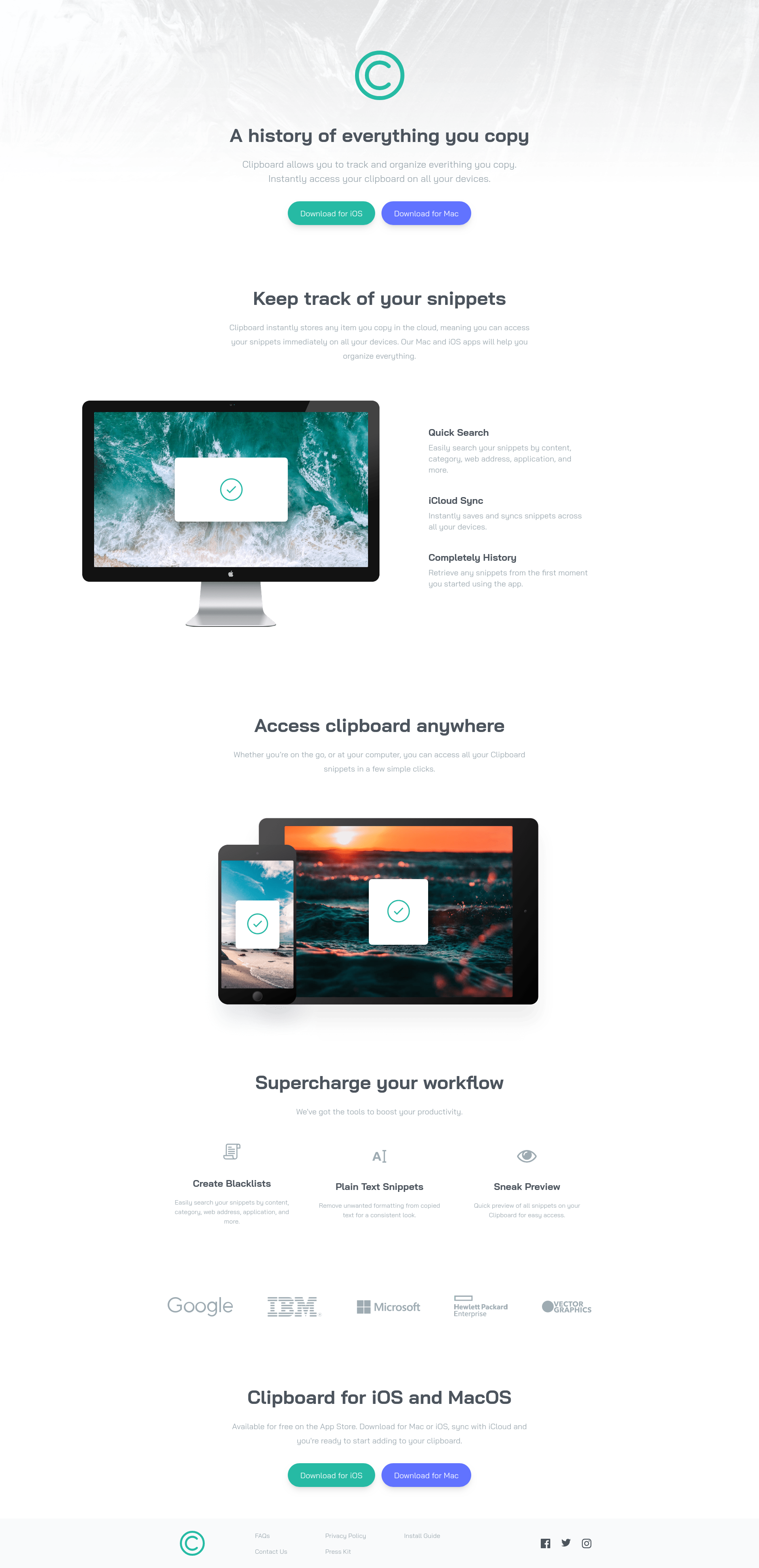 Фото Сторінка зроблена за макетом, для сервісу Clipboard