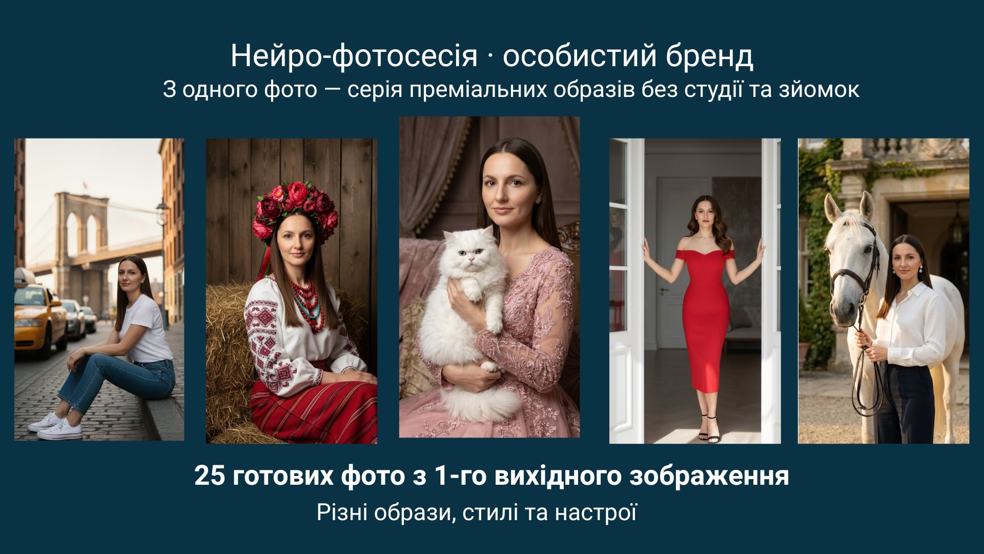 Фото Нейро-фотосесіяю.З одного фото — серія преміальних образів без студії та зйомок.