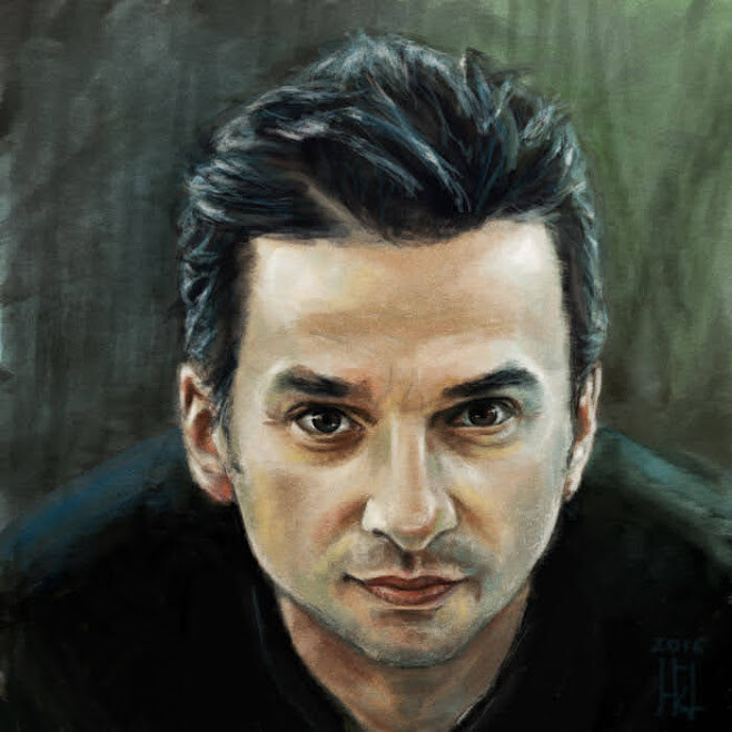 Фото Портрет по фото. Dave Gahan. Фанарт. Adobe Photoshop, графічний планшет.