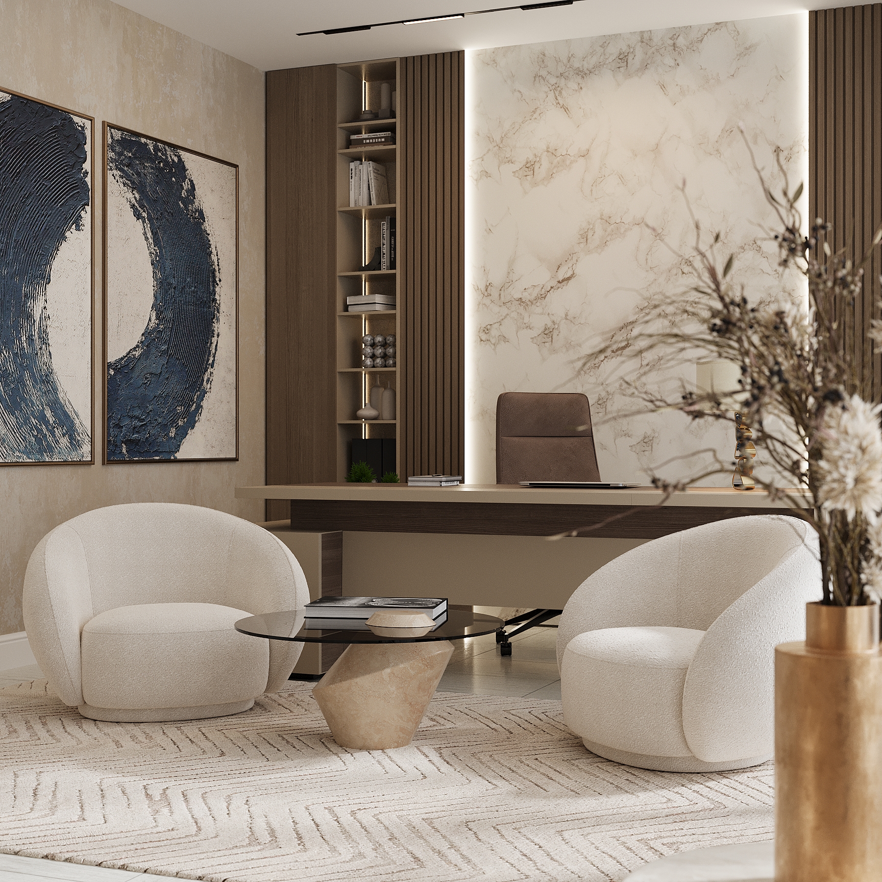Фото Візуалізація сучасного кабінету.
Виконано за допомогою 3ds Max + Corona Render. Більше ракурсів у моєму профілі в інстаграм https://www.instagram.com/tb_3dvisualizer?igsh=dTQ1NDBqcnd0Ymxu