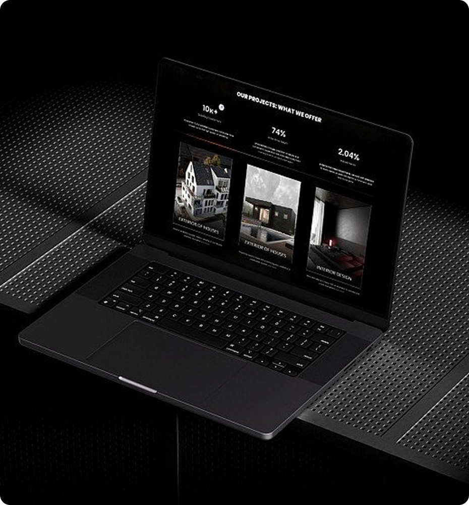Фото Website Design for 3D Interior Ordering – Dark