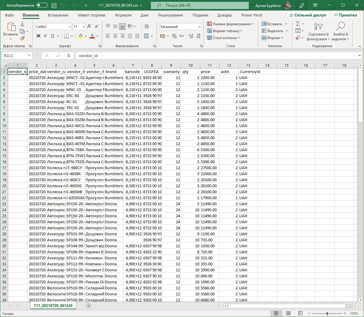 Фото Створення csv файлу для Хорошопу