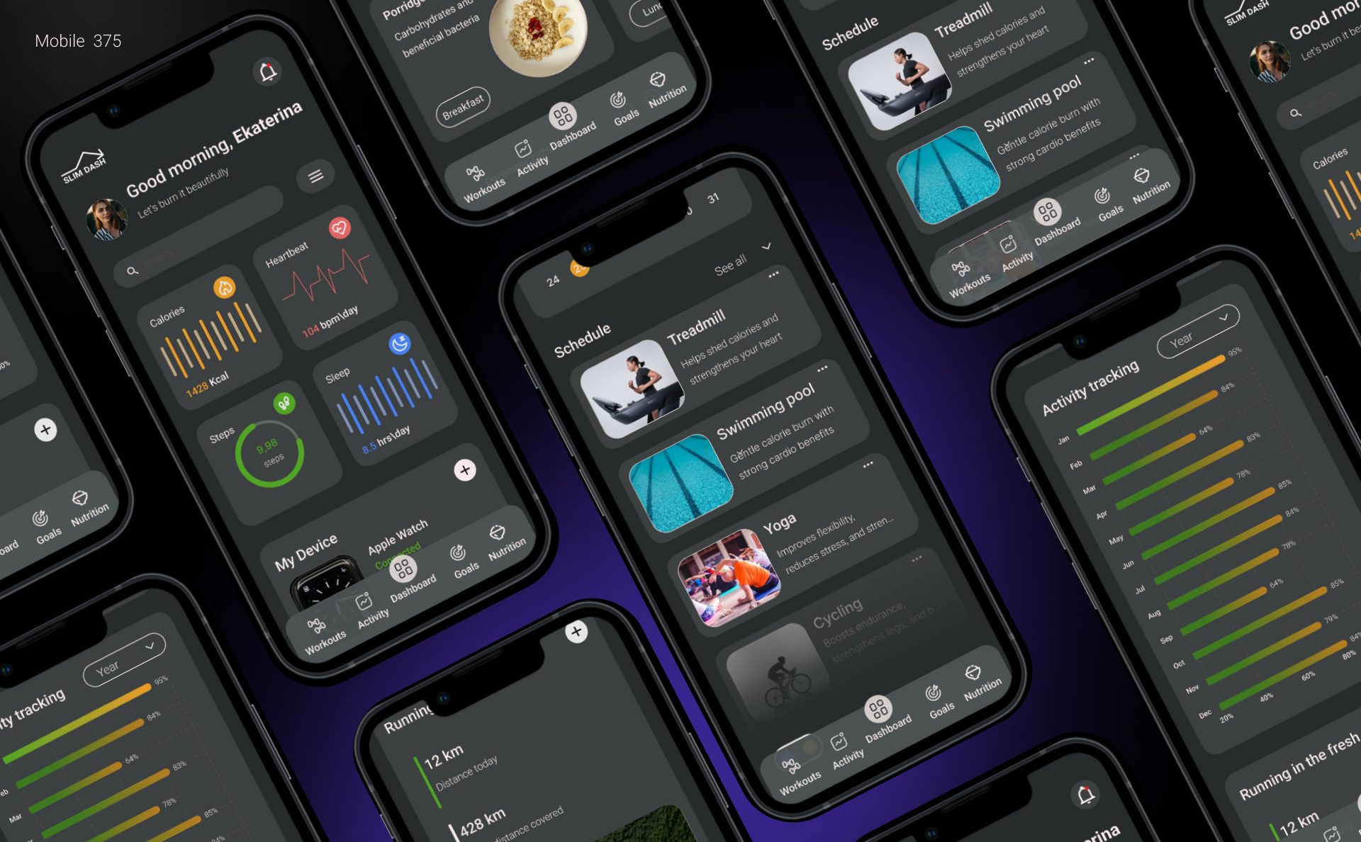 Фото Розроблено UI/UX дизайн спортивного дашборду у Figma для моніторингу фізичної активності та показників здоров'я. Виконано проєктування структури інтерфейсу, користувацьких сценаріїв та інформаційної ієрархії. Створено екрани зі статистикою активності, тренувань, харчування, сну, прогресу, календарем занять, персональними рекомендаціями та профілем користувача. Розроблено UI Kit, компоненти, інтерактивний прототип і підготовлено макети до передачі розробникам.