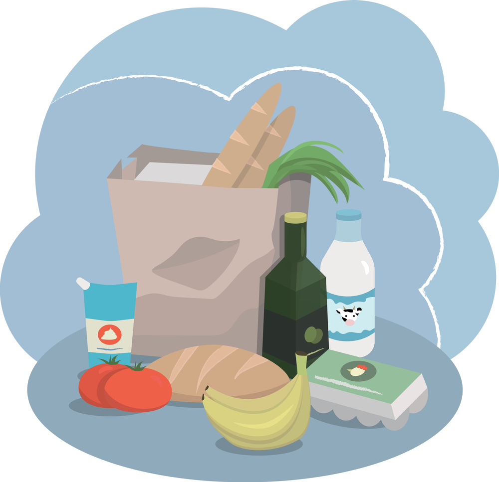 Фото Векторная иллюстрация набора продуктов.