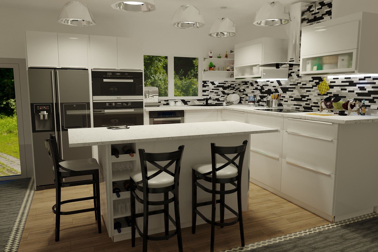 Фото Кухня сделанная в  3D max в corona render, сделал за 48 часов 