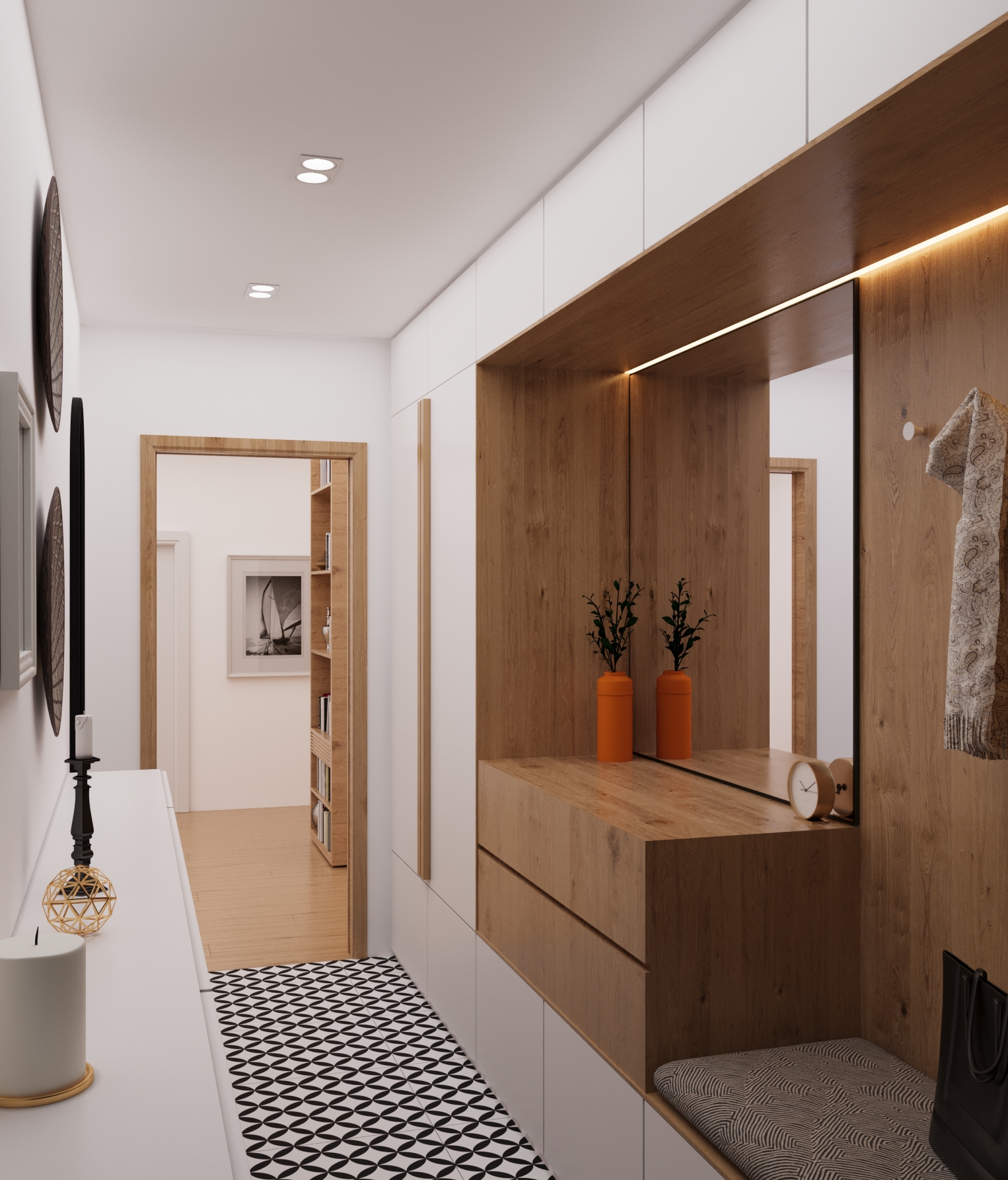 Фото Візуалізація передпокою. Виконано за допомогою 3ds Max + Corona Render. Більше робіт у моєму профілі в інстаграм https://www.instagram.com/tb_3dvisualizer?igsh=dTQ1NDBqcnd0Ymxu