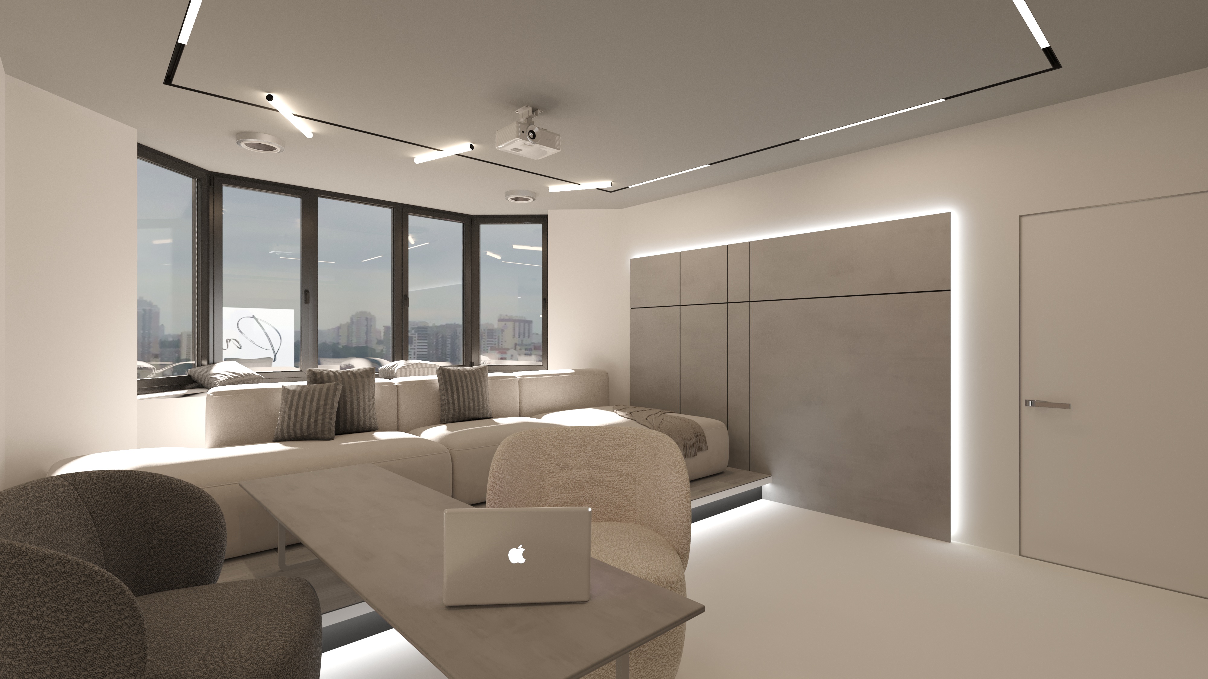 Фото Візуалізація кімнати з проектором на прохання замовника