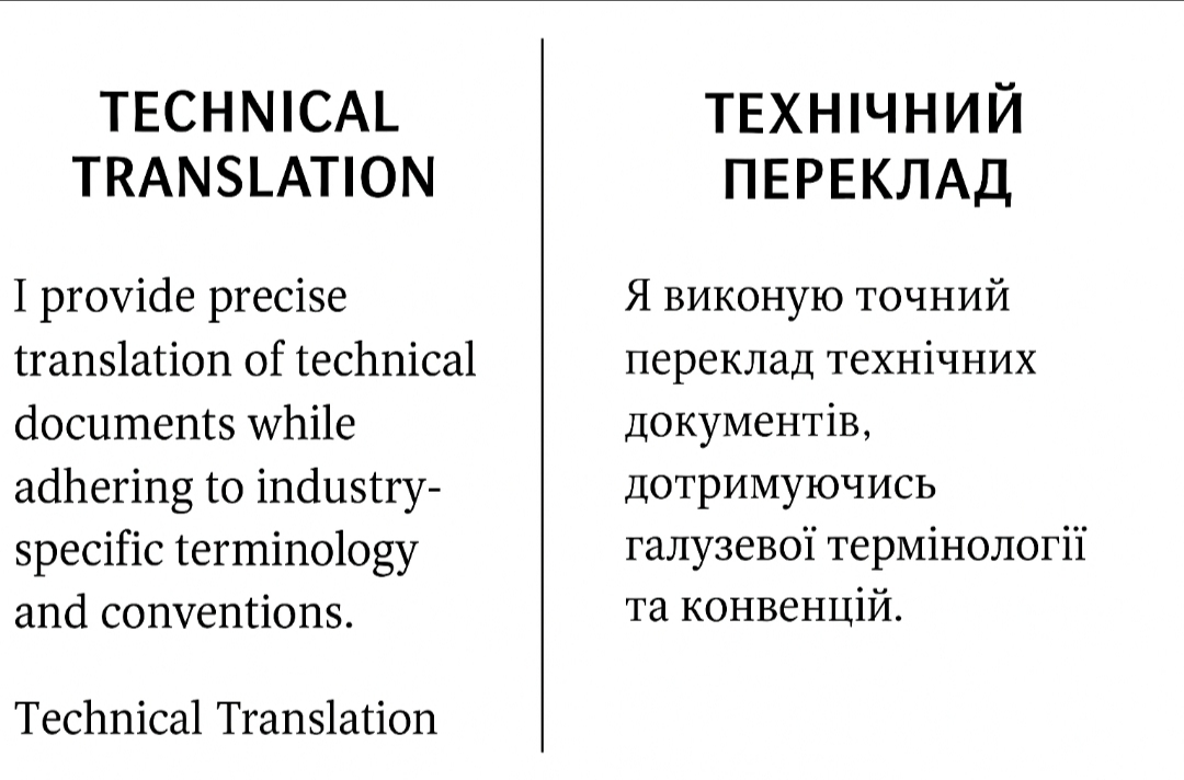 Фото Професійно перекладаю технічні тексти, інструкції та специфікації. 