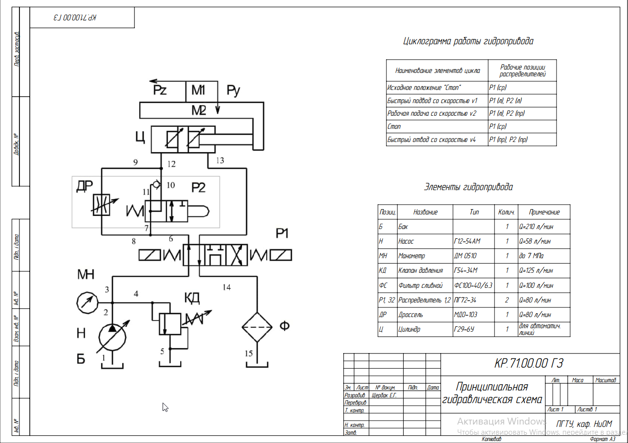 Фото Креслення загального виду до Курсового проекту.
