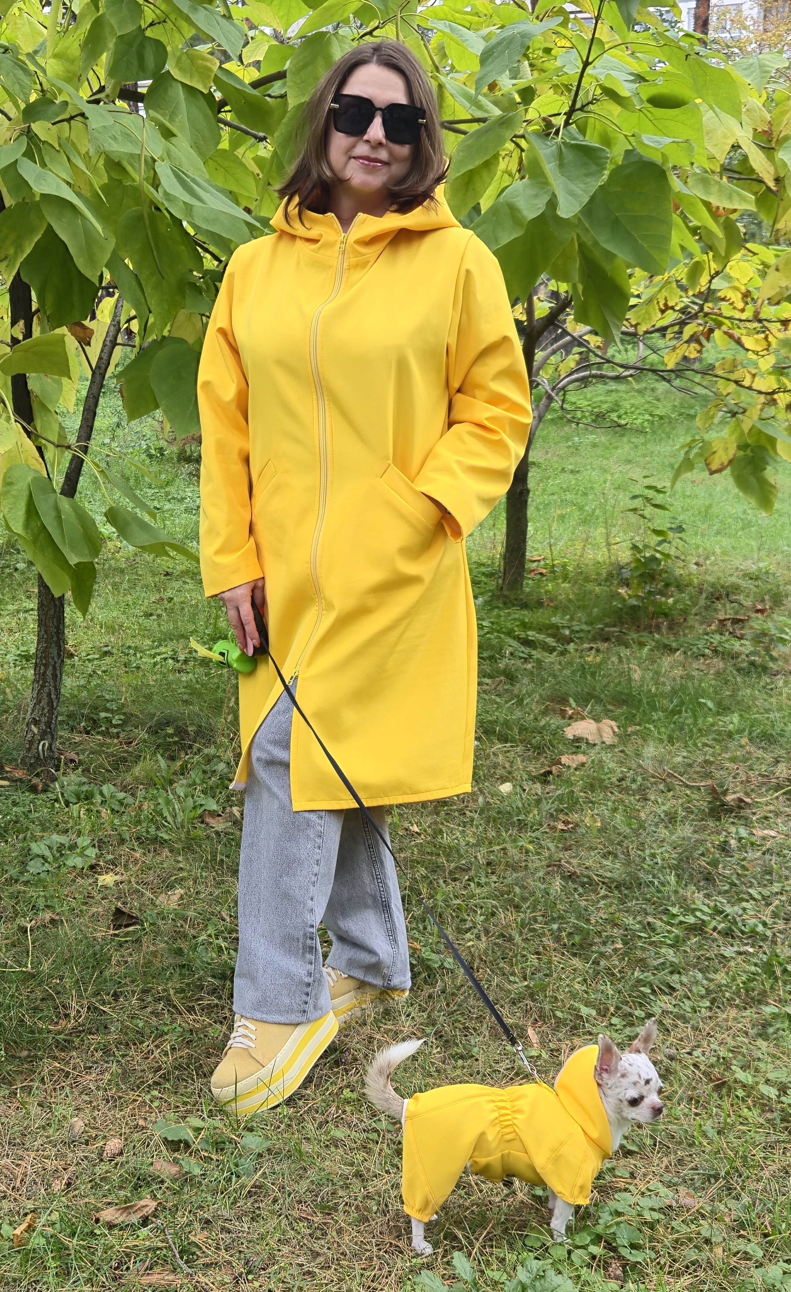Фото Раскрой, пошив куртки доя хозяина и  собачки. Family look