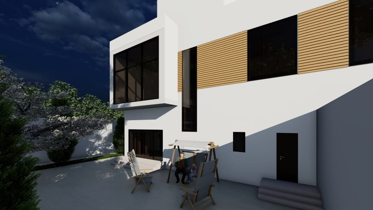 Фото 3d визуализация таунхауса 370м2 на 2 семьи.
Проект создан для компании Zelinski.
