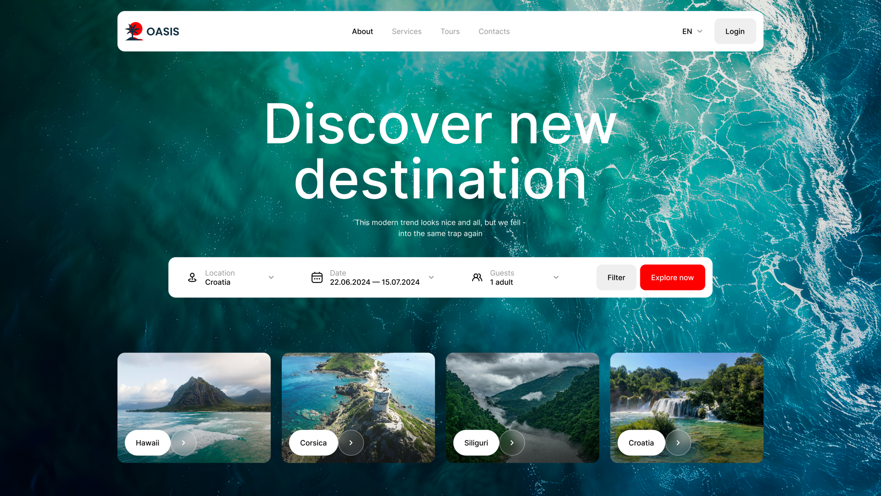 Фото Travel agency webpage