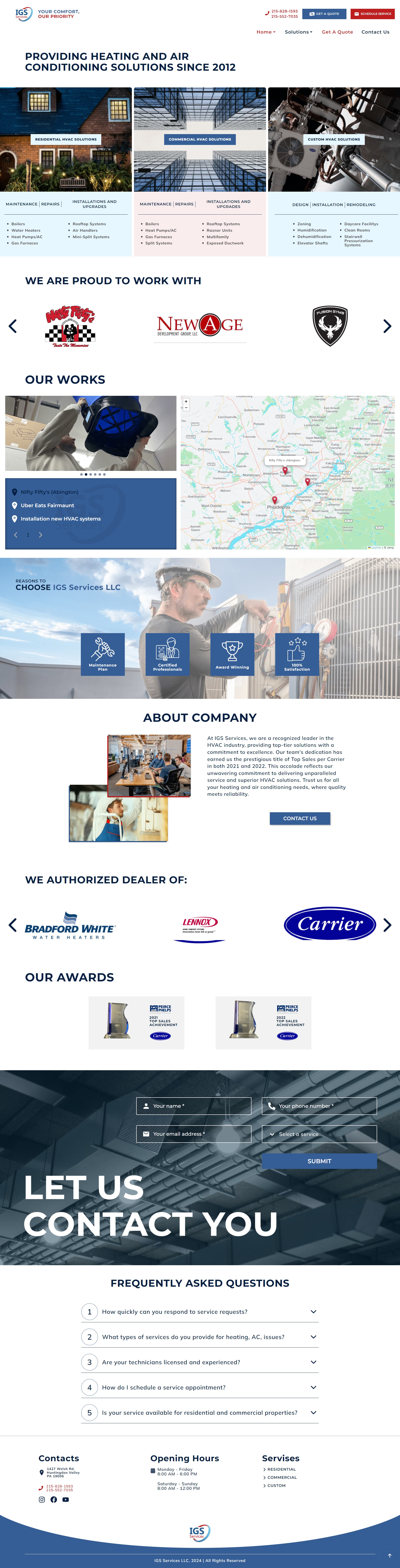 Фото Сайт для компанії з надання послуг HVAC