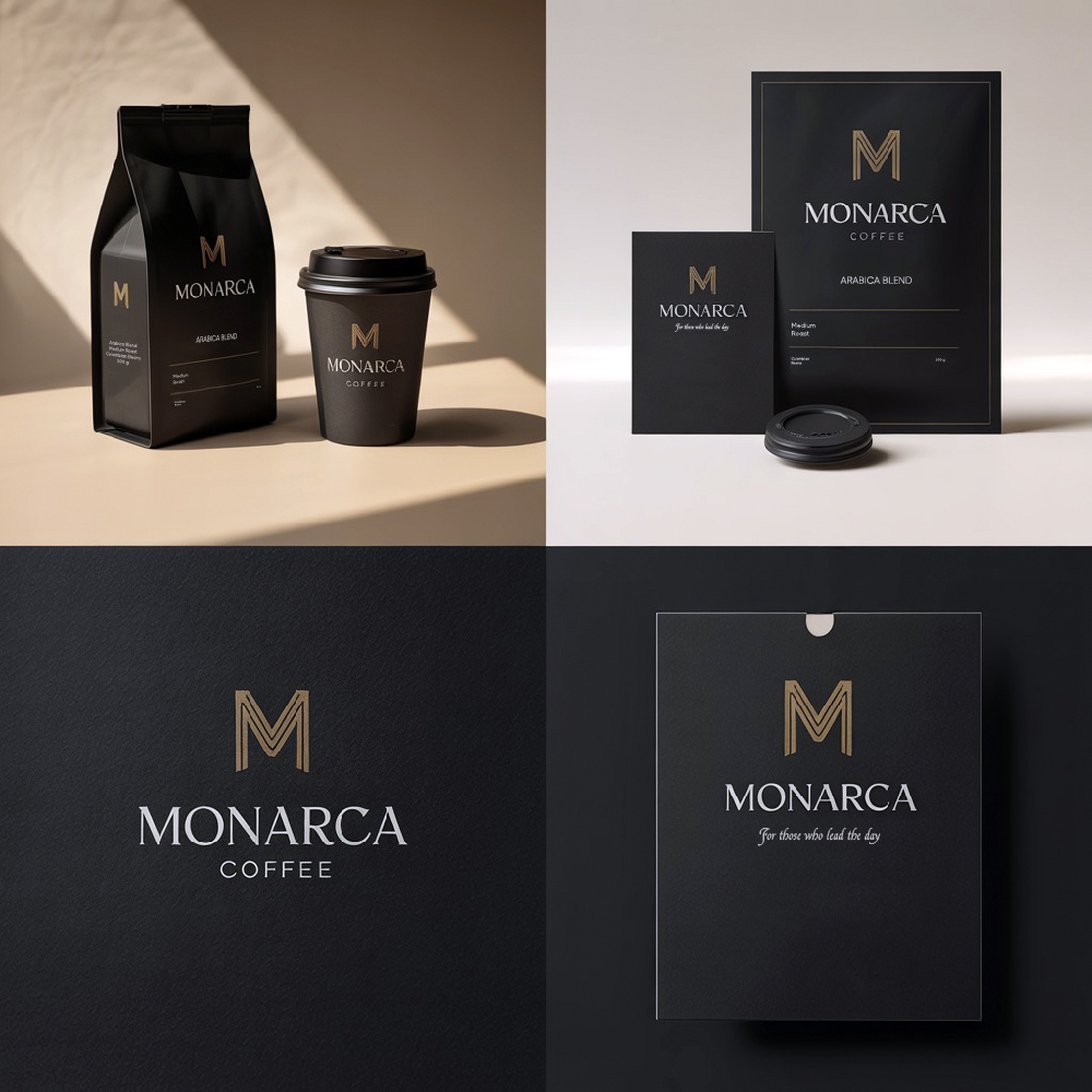 Фото Візуальний стиль в логотип для марки кави