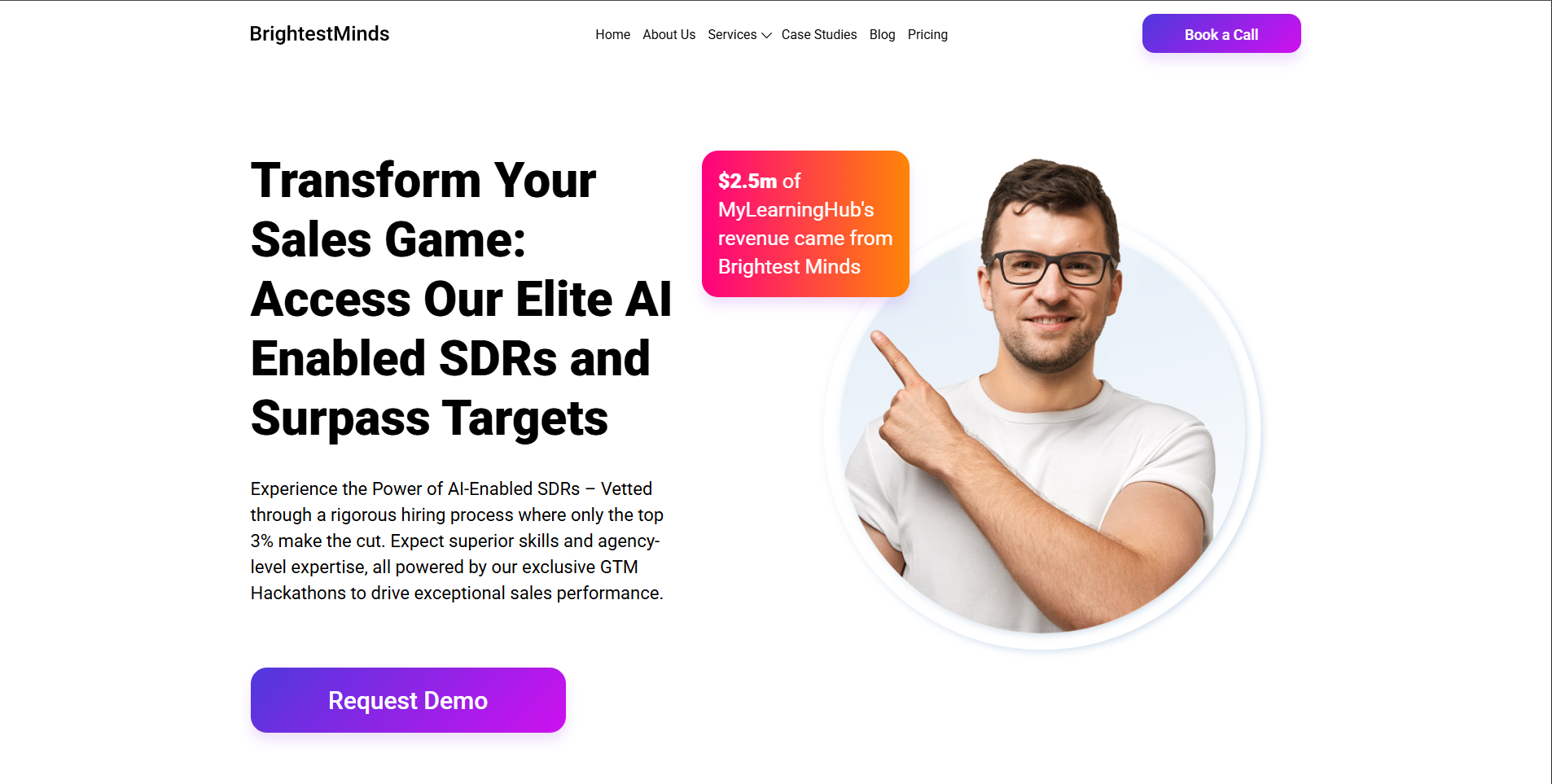 Фото Brightest Minds - у стек технологій увійшли HTML, CSS (SCSS), JavaScript та GSAP для анімацій. Також я інтегрував Webflow для спрощеного управління CMS та редагування на стороні клієнта.
Результат — швидка, адаптивна та масштабована платформа для генерації лідів, спеціально створена для B2B-комунікацій.