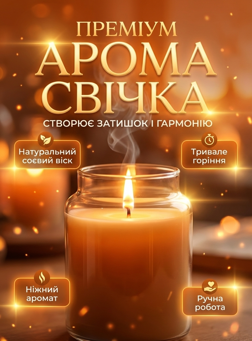 Фото Карточка товару для арома свічки
