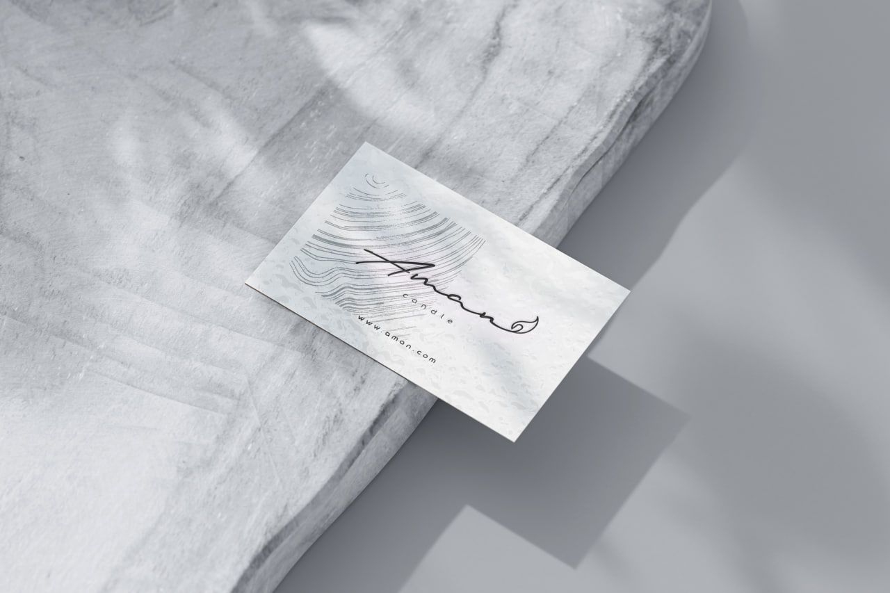 Фото •one-sided business card design 90×50 for handmade candles from AMAN •

односторонній дизайн візитки 90×50 для свічок ручної роботи від AMAN 