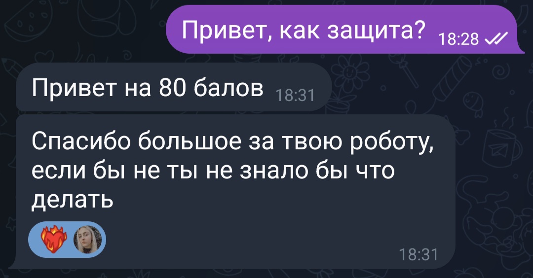 Фото Відгук на повний супровід курсової роботи 