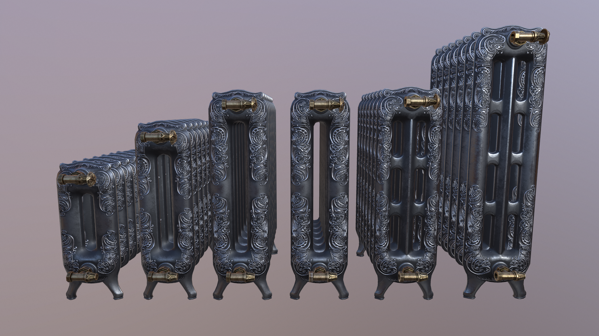 Фото Game-ready low-poly retro radiator
