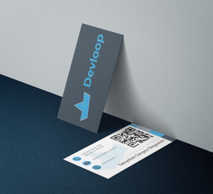 Фото Визитная карточка с QR кодом