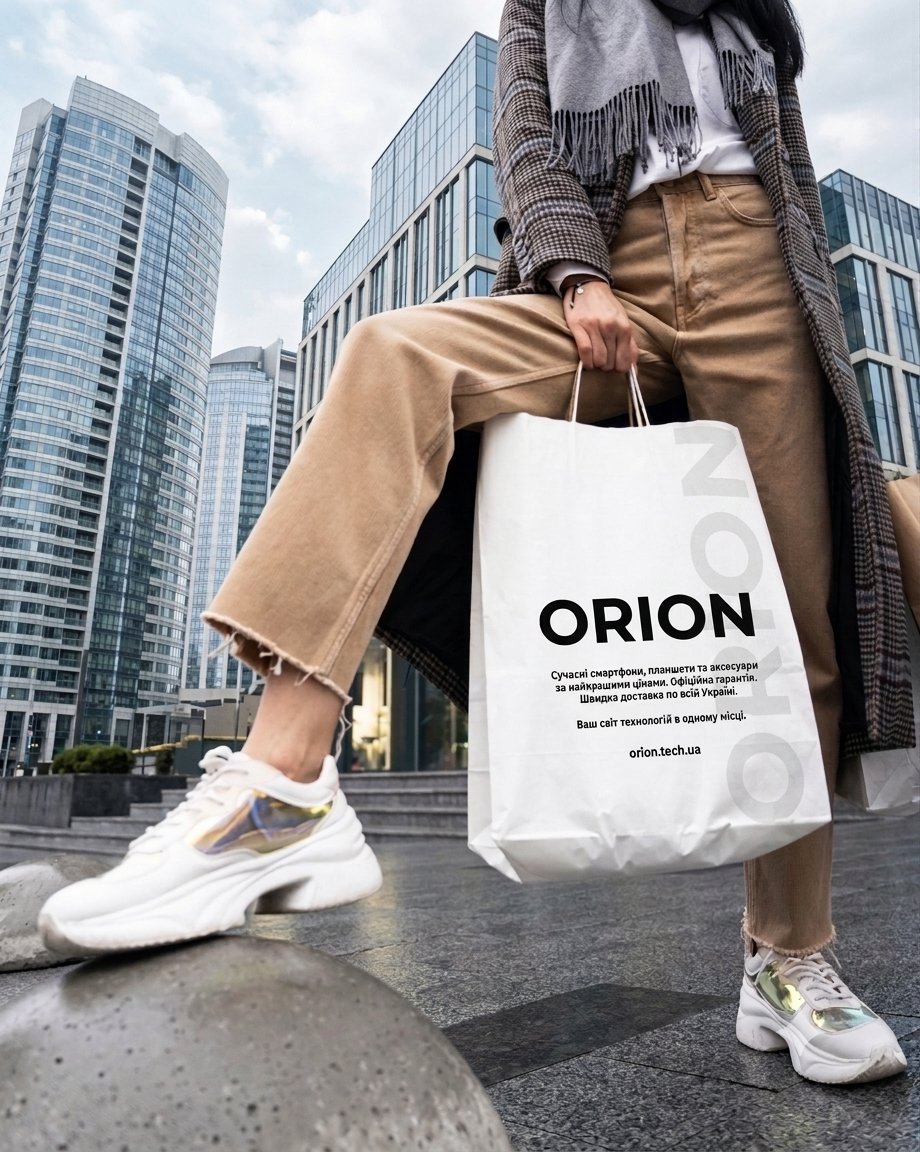 Фото Реклама магазину техніки «ORION». Працювала в додатках Canva, Adobe Illustrator. Розробляла зображення більше доби
