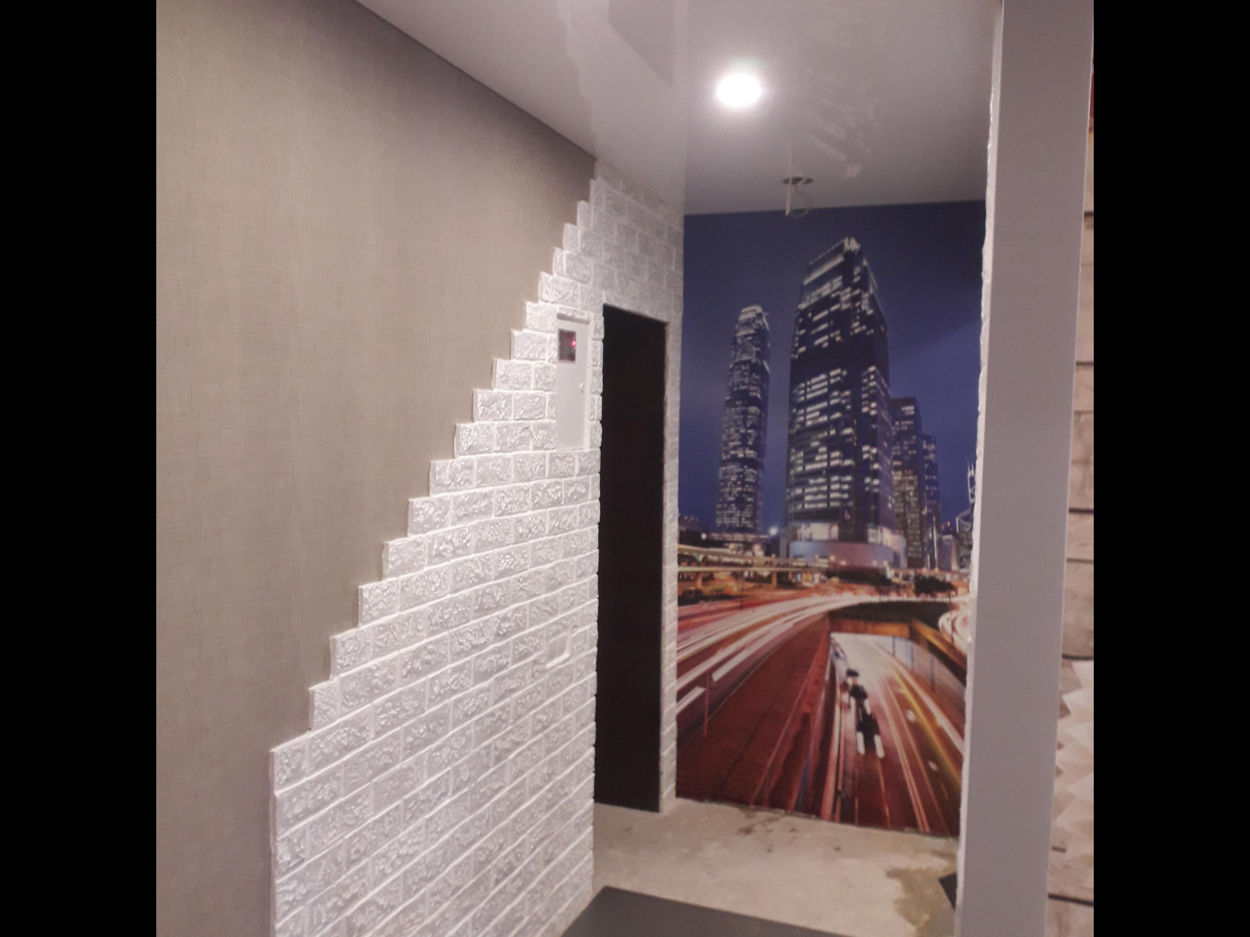 Фото Гипсокартон, шпаклевка, фотообои, обои, декор камень.