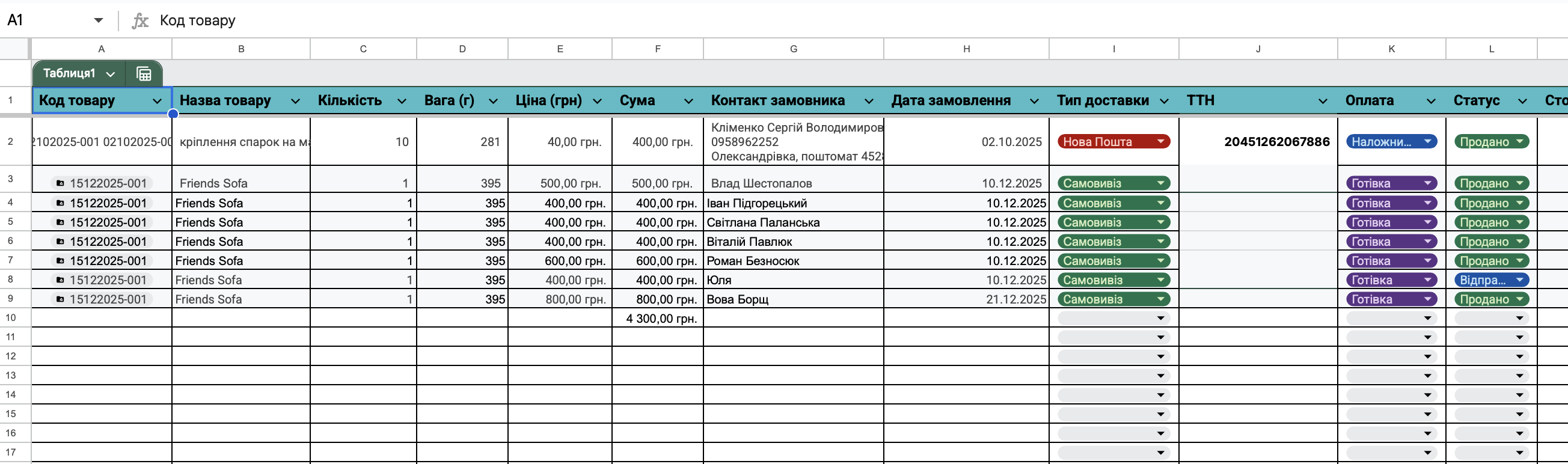 Фото Робота з Excel / Google Sheets – таблиці, введення даних, пошук інформації 2