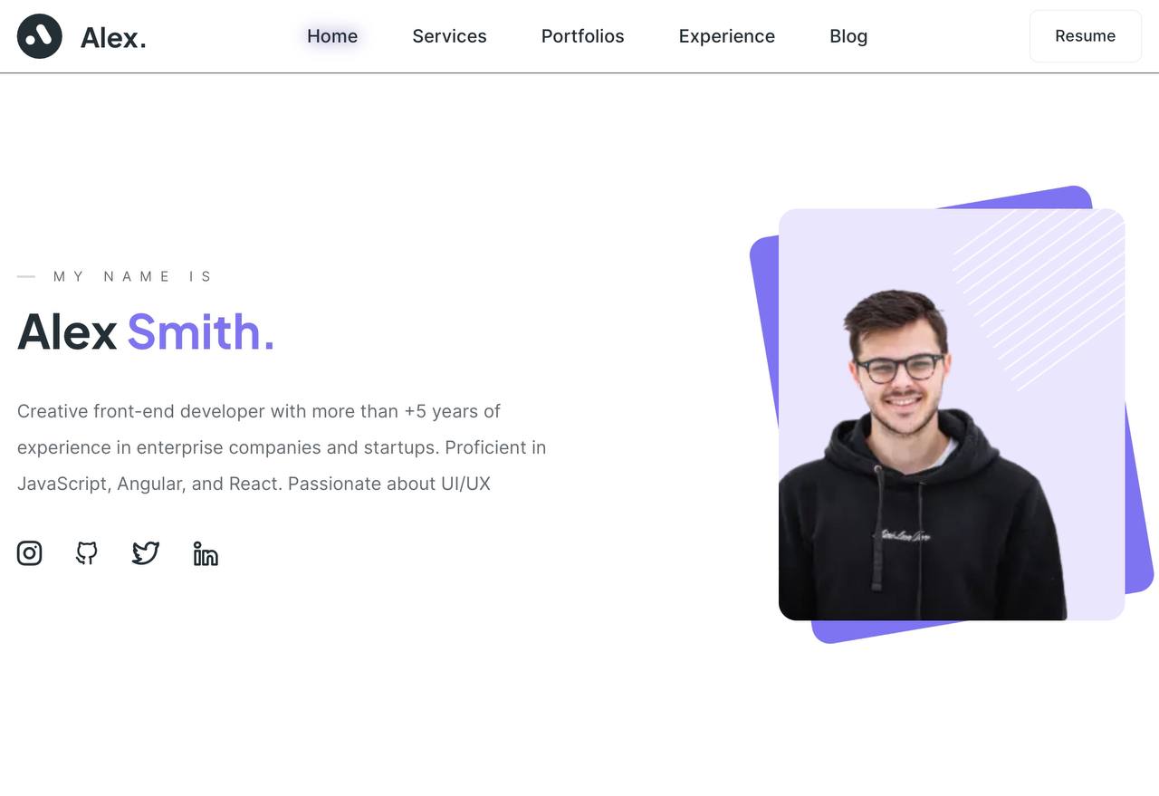 Фото HTML, CSS, JAVASCRIPT.
https://stagemancrew.github.io/AlexSmith/