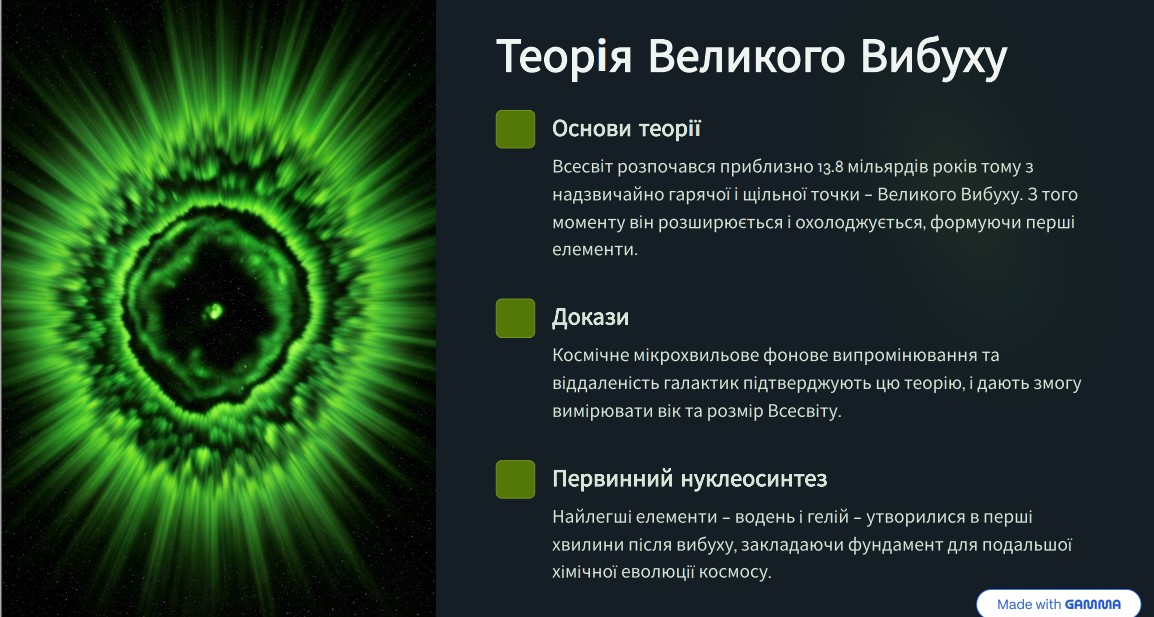 Фото Слайд з презентації для уроку астрономії