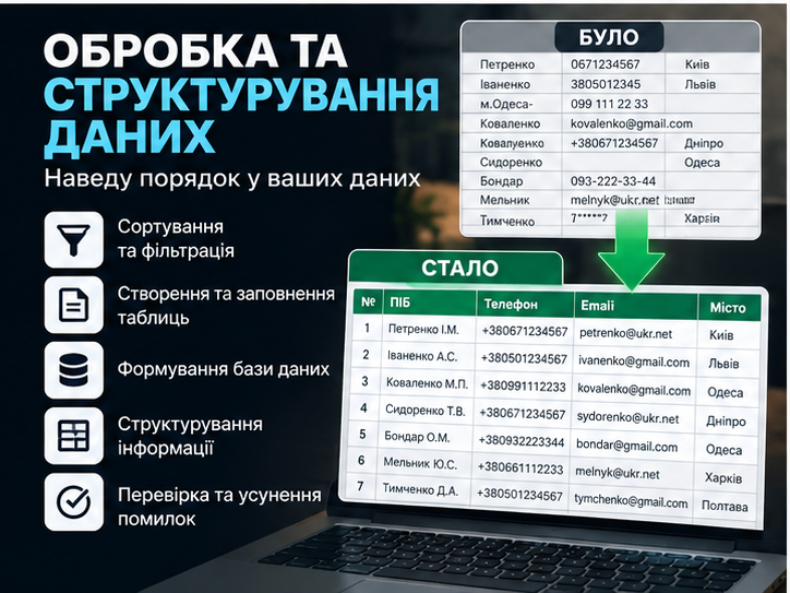 Фото Введу та впорядкую дані в Excel або Google Sheets 2