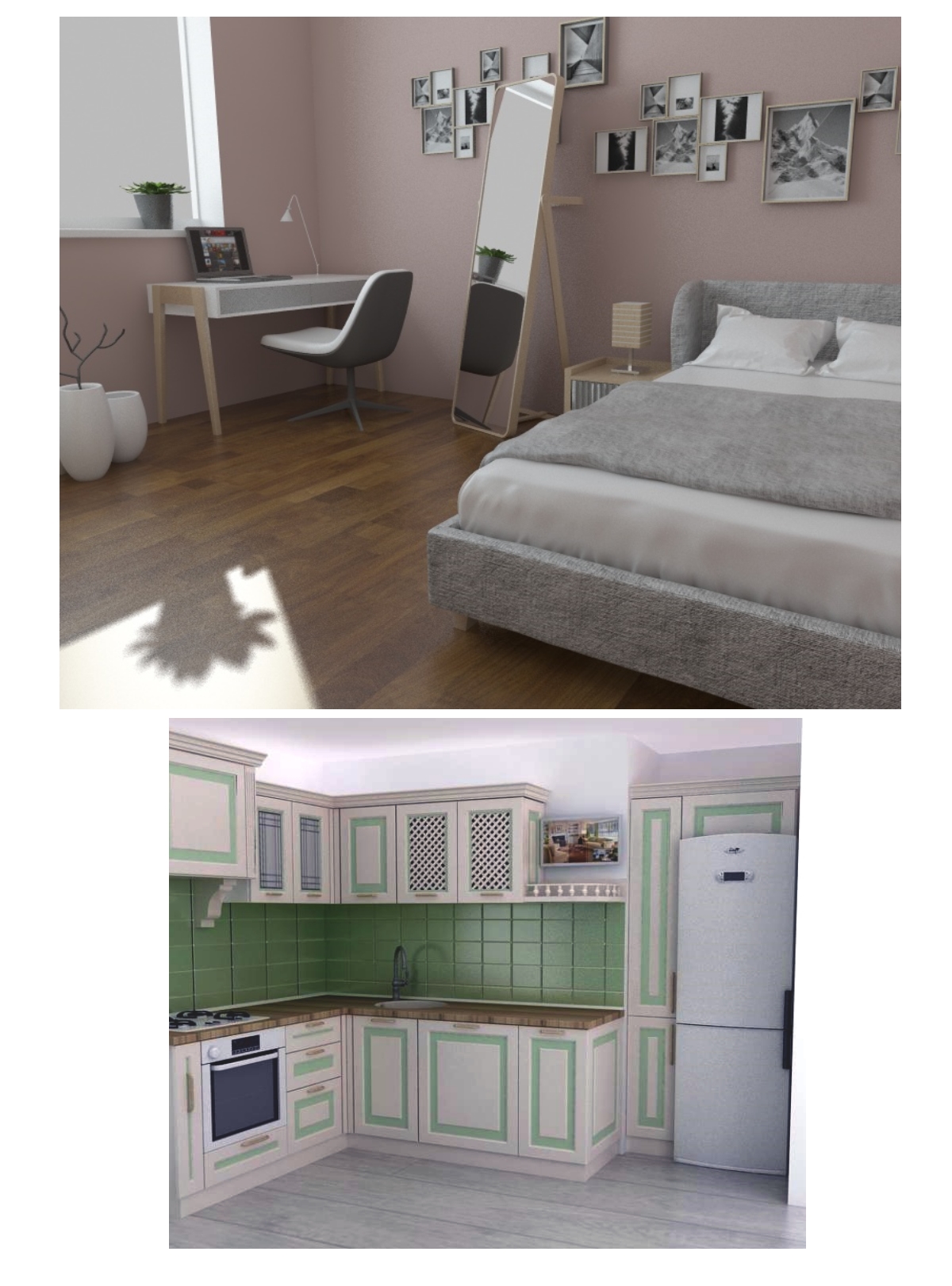 Фото Разработка дизайна кухонной мебели, дизайн-проект спальной для подростка