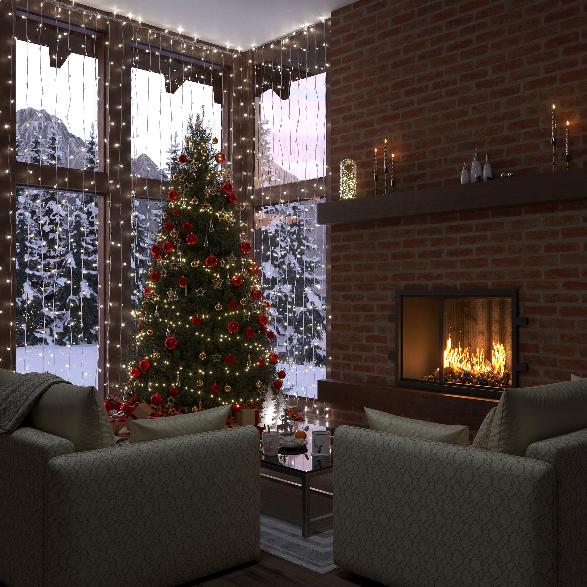 Фото Winter Harmony:
The Warmth of Fire and Festive Spirit